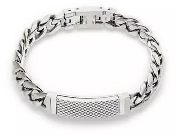 s.Oliver Steel Tag Armband Edelstahl, schwarz (6012017.91B0.22)