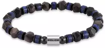 Police Rockcore Armband Herren, Edelstahl, schwarz/blau (PEAGB0083602)