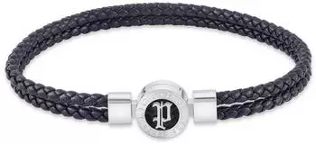 Police Infiniti Armband Herren, Leder, blau (PEAGB0040206)