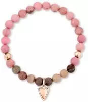 Armband LIEBESKIND BERLIN "Schmuck Geschenk Edelstahl Mini Metal Heart, Herz", rosa