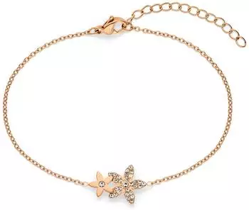 Tamaris The new Glitter Flower Armband, Edelstahl, ros&eacute;gold (TJ-0885-B-21)