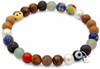 Kuzzoi Armband Smiling Face Evil Eye Bead, Achat, 925 Sterlingsilber, Herren (38591958-19)