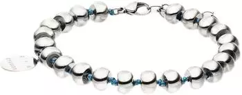 COPENHAGEN Armband Cord Beads, Edelstahl, silber, 21cm
