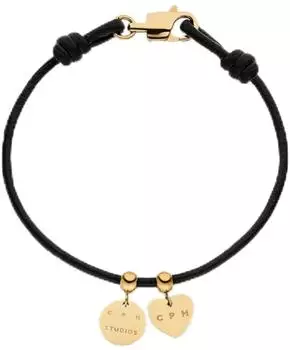 COPENHAGEN Leather Charms Armband Edelstahl, gold, 21cm (CPJ-0094-B-21)