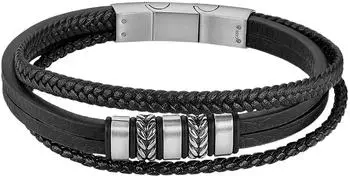 Lotus Iron Road Herren-Armband, Leder/Edelstahl, schwarz (LS2590-2/1)