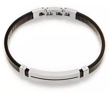 s.Oliver Leather Tag Armband Echtleder, braun (6012016.89B0.22)