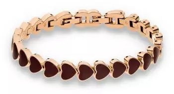 s.Oliver Armband "The Heart Row" herzf&ouml;rmige Glieder, ros&eacute;gold, 19cm (6012024.45A0.19)