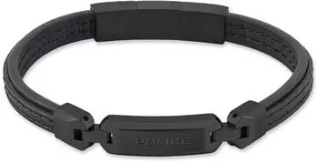 Police Layerlock Herrenarmband Leder 190mm schwarz (PEAGB0082904)