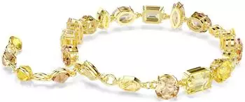 Swarovski Gema Armband, verschiedene Schliffe, gelb, 18K vergoldet (5754260)