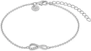 Tom Tailor Armband Infinity Sterling Silber 925 mit Zirkonia, Damen (2100584)