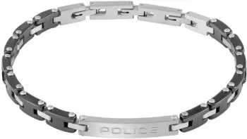 Police Ceramica I Herrenarmband, Edelstahl, silber/schwarz (PEAGB0078601)