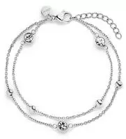 s.Oliver Armband "Schmuck Geschenk Edelstahl The Double Row" mit Zirkonia (synth.)