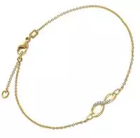 trendor 68485 Damen-Armband Unendlichkeit Gold 333/8K 19 cm