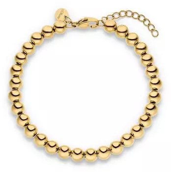 s.Oliver The Steel Ball Armband Damen, gelbgoldfarben, Edelstahl, 21cm (6012011.11B0.21)