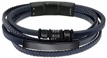 Lotus Iron Road Armband Herren, blau, Edelstahl/Leder (LS2407-2)