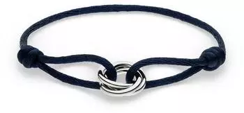 s.Oliver Armband Textilband mit Edelstahl-Details, blau, 24cm (SOJ-0396-B-24)