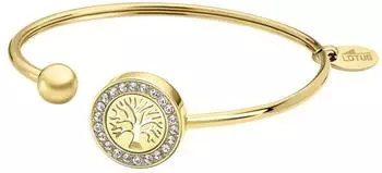 Lotus Essentials Armspange "Baum des Lebens" mit Glasstein, gelbgoldfarben, Damen (LS2181-2/2)