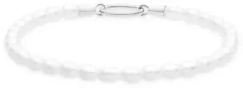 Tamaris Pearl Charms Armband Damen, Edelstahl, wei&szlig;e Glasperlen (TJ-0758-B-18)