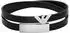 Emporio Armani Eagle Logo Wickelarmband Herren, Leder, Edelstahl (EGS3311040)