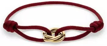s.Oliver Armband Twisted Edelstahl & Textil, ros&eacute;-rot, Damen, 24cm (6012028.45B0.24)