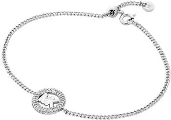 Michael Kors Pav&eacute; Logo Armband, silberfarben (MKJ8577040)