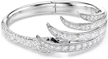 Swarovski Vienna Armreif, verschiedene Schliffe, Schwan, weiß, rhodiniert (5749066)