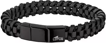 Lotus Urban Man Herrenarmband schwarz 228mm, Edelstahl/Leder (LS2094-2/1)