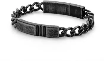 Fynch-Hatton Curb Chain Armband Edelstahl antikfarben Herren (FHJ-0005-B-19)