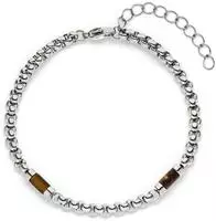 s.Oliver Armband "Schmuck Geschenk Edelstahl Basic Stones" mit Tigerauge