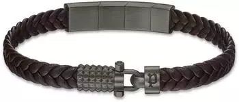 Police Wrath Herrenarmband Leder braun, gunfarben (PEAGB0036603)