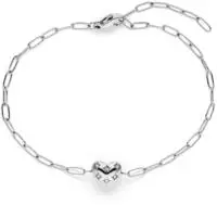 Tamaris Armband "Schmuck Geschenk Edelstahl Valentines, Herz" mit Zirkonia (synth.)