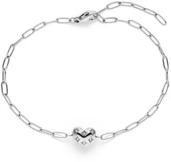 Tamaris Armband Herz-Anhänger Edelstahl mit Zirkonia, 21cm (TJ-0875-B-21)