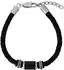 Tom Tailor Lederarmband Herren, schwarz, Edelstahl/Kautschuk/Leder, 22cm (TT-B0066)
