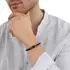 Tom Tailor Lederarmband Herren, schwarz, Edelstahl/Kautschuk/Leder, 22cm (TT-B0066)