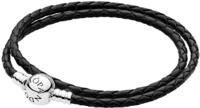 Pandora 590745CBK Damen Leder Wickelarmband Zweifach Schwarz