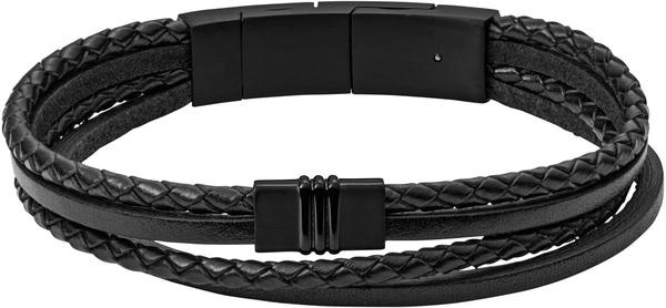 Fossil Bracelet Multi-Strand Black Leather