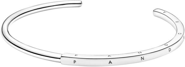 Pandora Signature I-D Offener Armreif Sterling-Silber 17,5 cm