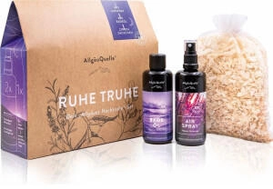 AllgäuQuelle Bio Geschenk-Set Öl Lavendel Eukalyptus mit Raumspray Badeöl Zirben-Säckchen 200 ml