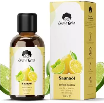 Emma Grün Bio Saunaöl Zitrus Garten mit Limette Zitrone & Orange 100 ml Öl