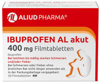 PZN-DE 16894666, ALIUD Pharma Ibuprofen AL akut 400 mg Filmtabletten, 50 St,