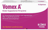 PZN-DE 01493022, Klinge Pharma Vomex A Kinder-Suppositorien 70 mg Forte 10 ST