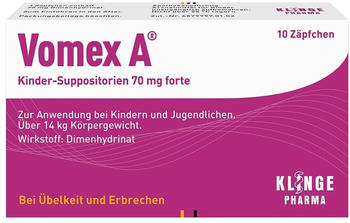 Vomex A Kinder-Suppositorien 70 mg Forte (10 Stk.)