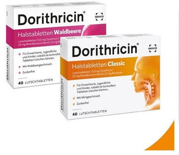 Dorithricin Halstabletten Classic Lutschtabletten + Waldbeere (2x40 Stk.)