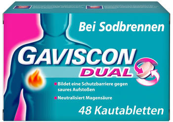 Gaviscon Dual 250 mg / 106,5 mg / 187,5 mg Kautabletten (48 Stk.)