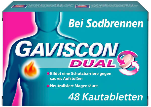 Gaviscon Dual 250 mg / 106,5 mg / 187,5 mg Kautabletten (48 Stk.)