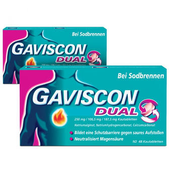 Gaviscon Dual 250 mg / 106,5 mg / 187,5 mg Kautabletten (2x48 Stk.)