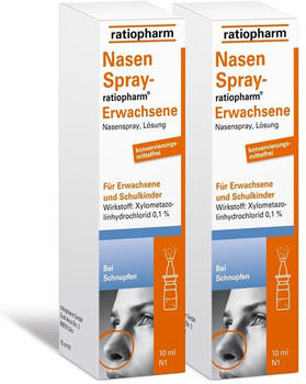 ratiopharm Nasenspray Erwachsene konservierungsmittelfrei (2x10 ml)