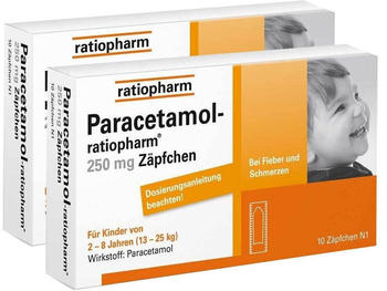 Paracetamol ratiopharm 250mg Zäpfchen (2x10 Stk.)