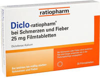 PZN-DE 14170042, Diclo-ratiopharm 25 mg Filmtabletten bei Schmerzen, 20 St,