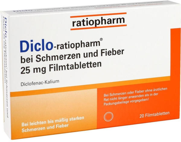 Diclo-ratiopharm bei Schmerzen und Fieber 25 mg Filmtabletten (20 Stk.)